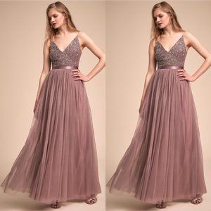 Anthropologie x BHLDN Avery Dress Violet Grey
